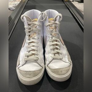 Nike Women's White and Tan High-Top Sneakers